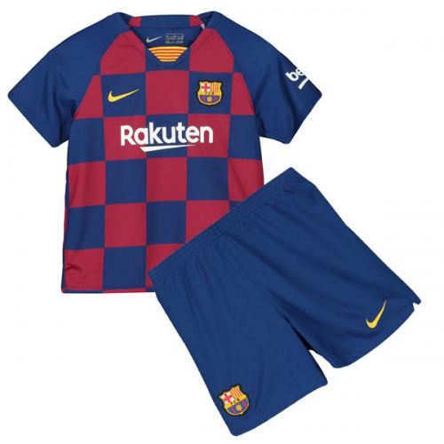 Kids BarcelonaHome Soccer Shirt With Shorts 2019/20